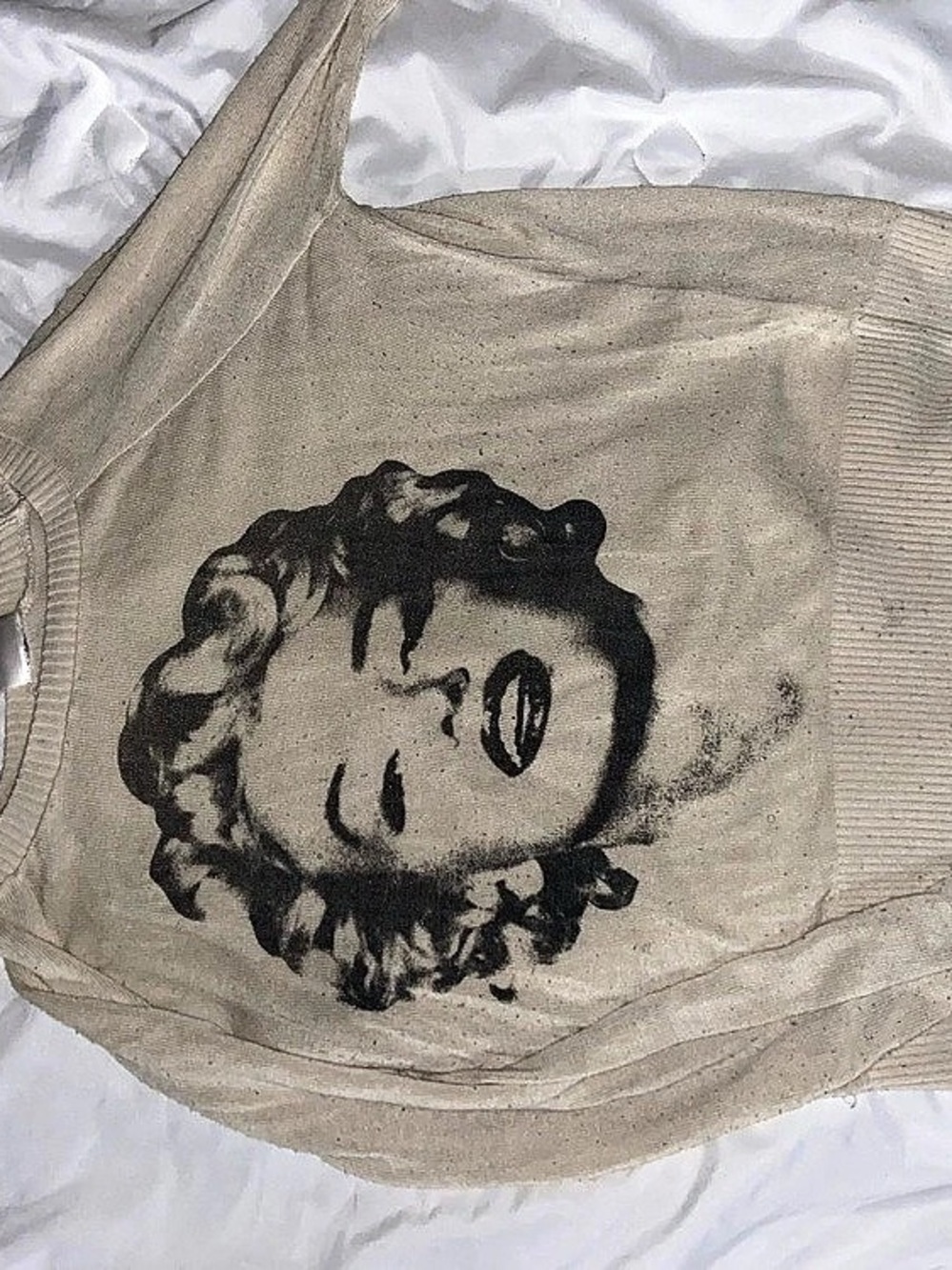 Marilyn Monroe graphic beige long sleeve
